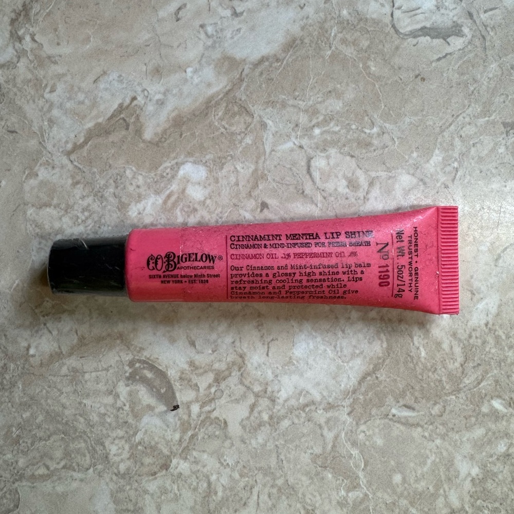 CO Bigelow Cinnamint Mentha Lip Shine Cinnamon Mint Infused .5oz 14g New Sealed